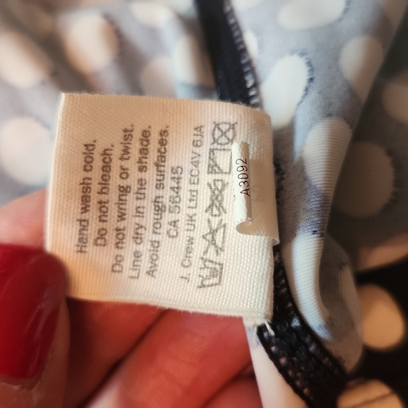 J Crew Crewcuts navy blue white polka dot long sleeve swim rashguard 12 - Picture 6 of 8